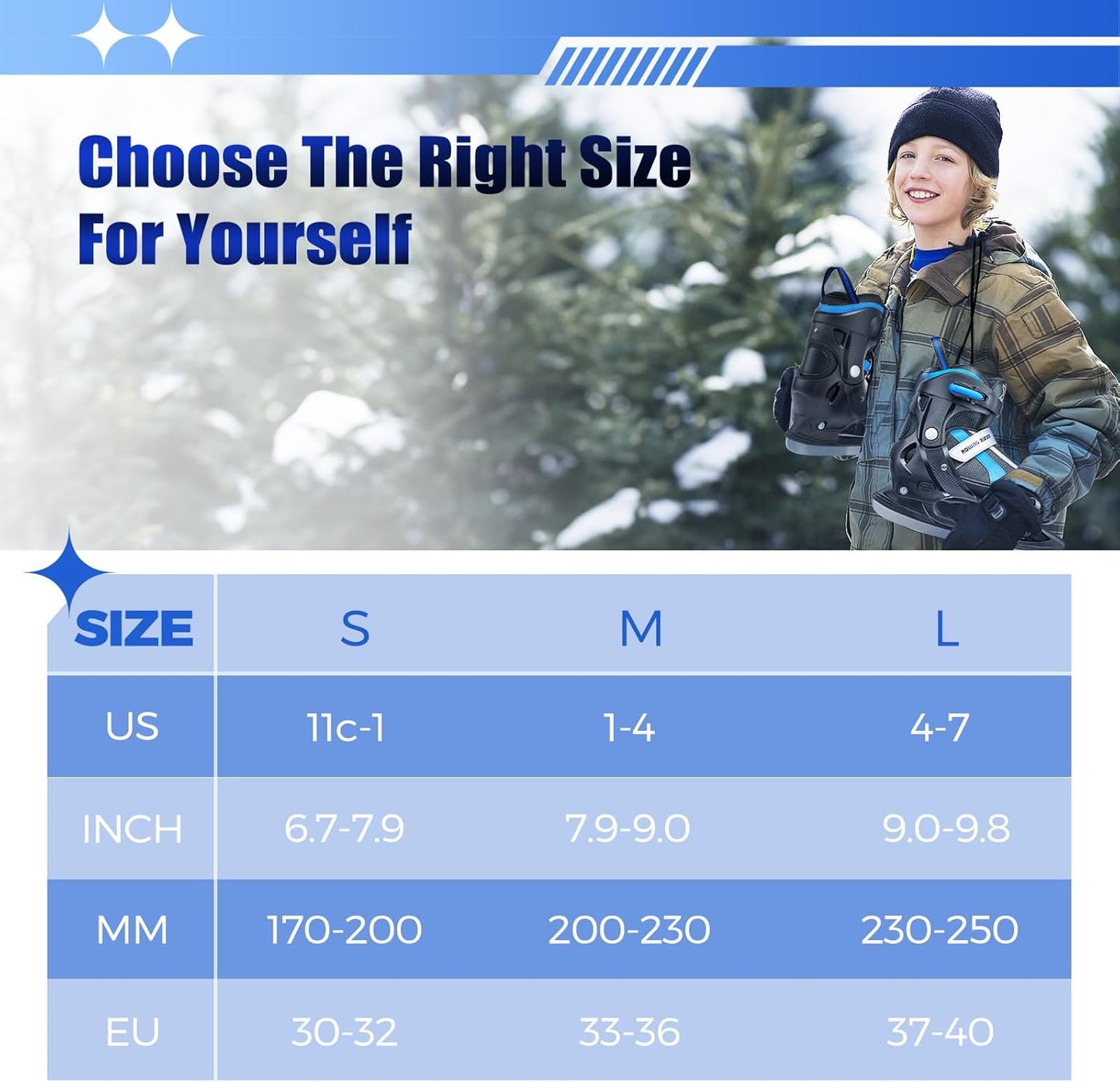 Patines de hielo ajustables, hockey sobre hielo para niños, niñas.