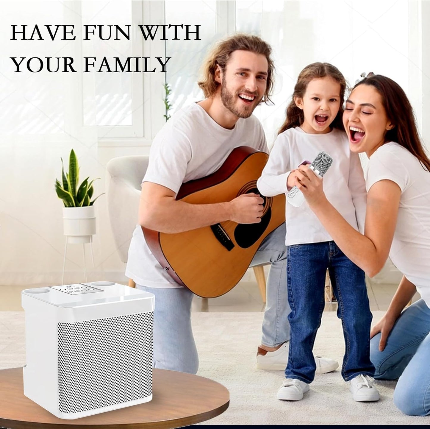 Flyasny Máquina de Karaoke con 2 micrófonos inalámbricos.