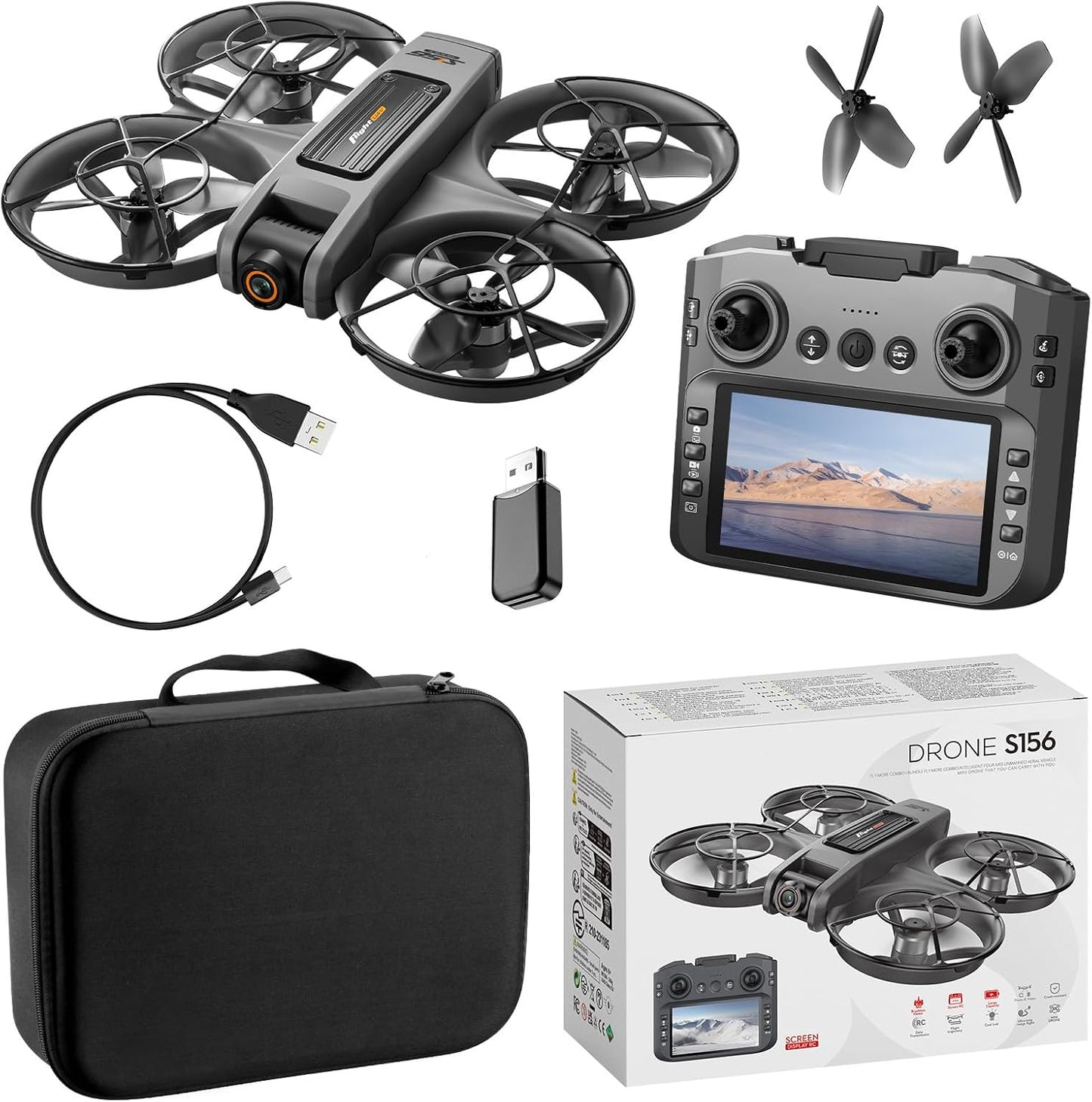 Drone con cámara, S156, motor sin escobillas, driver de visualización.