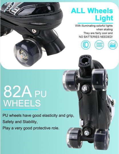 Patines ajustables Sowume, con ruedas que brillan, 10-13 USA.