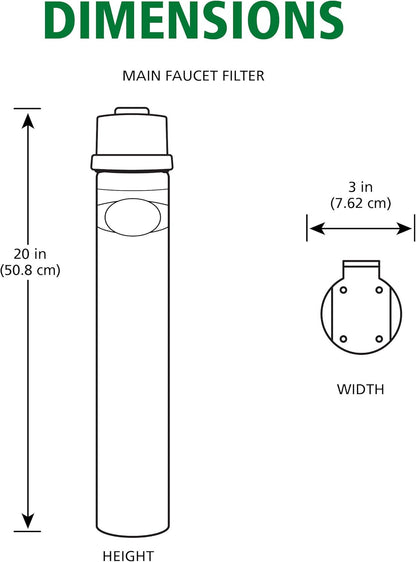 Filtro de agua AO Smith, para grifo de fregadero, con conexión directa.