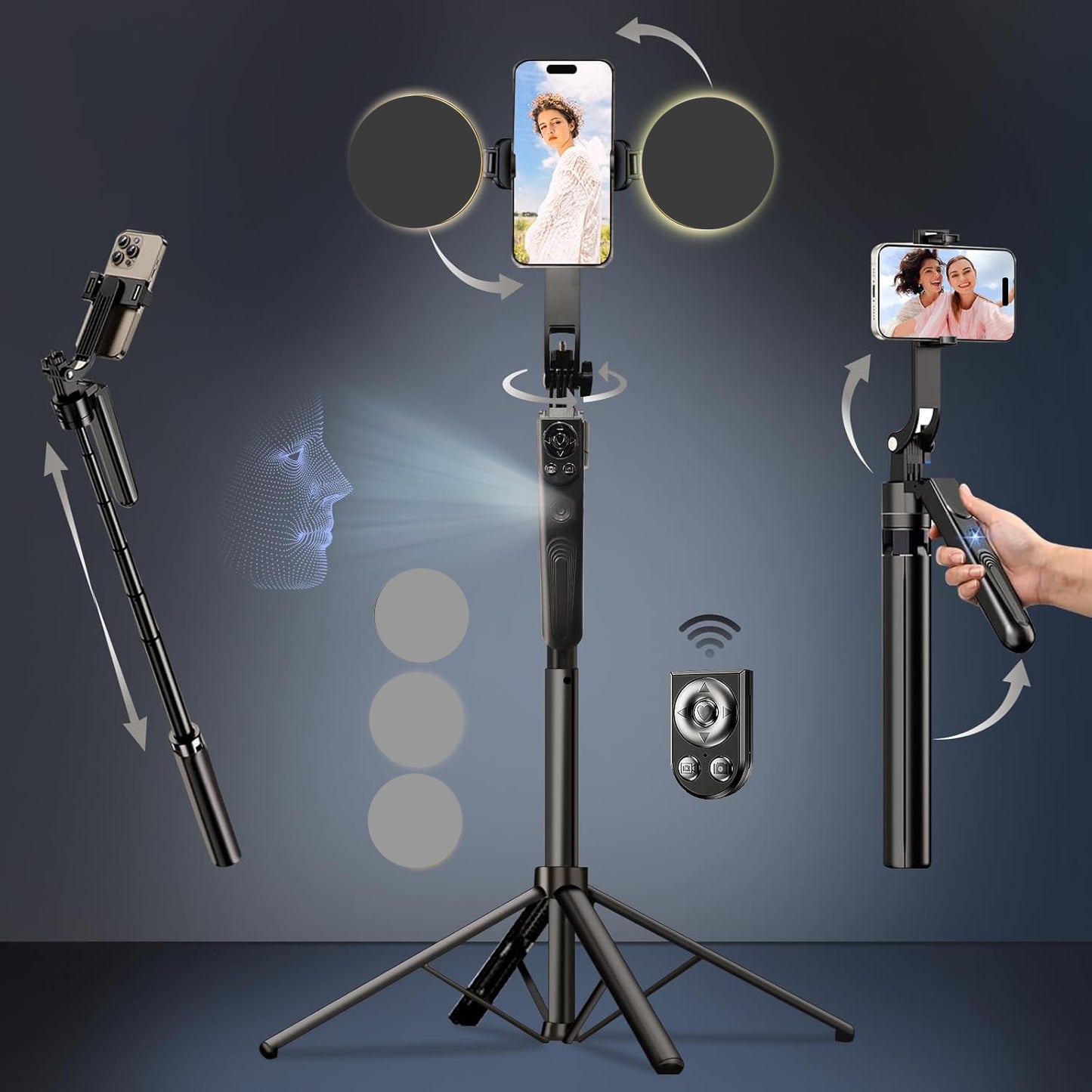 Trípode para selfie con seguimiento automático de cara, (USADO).