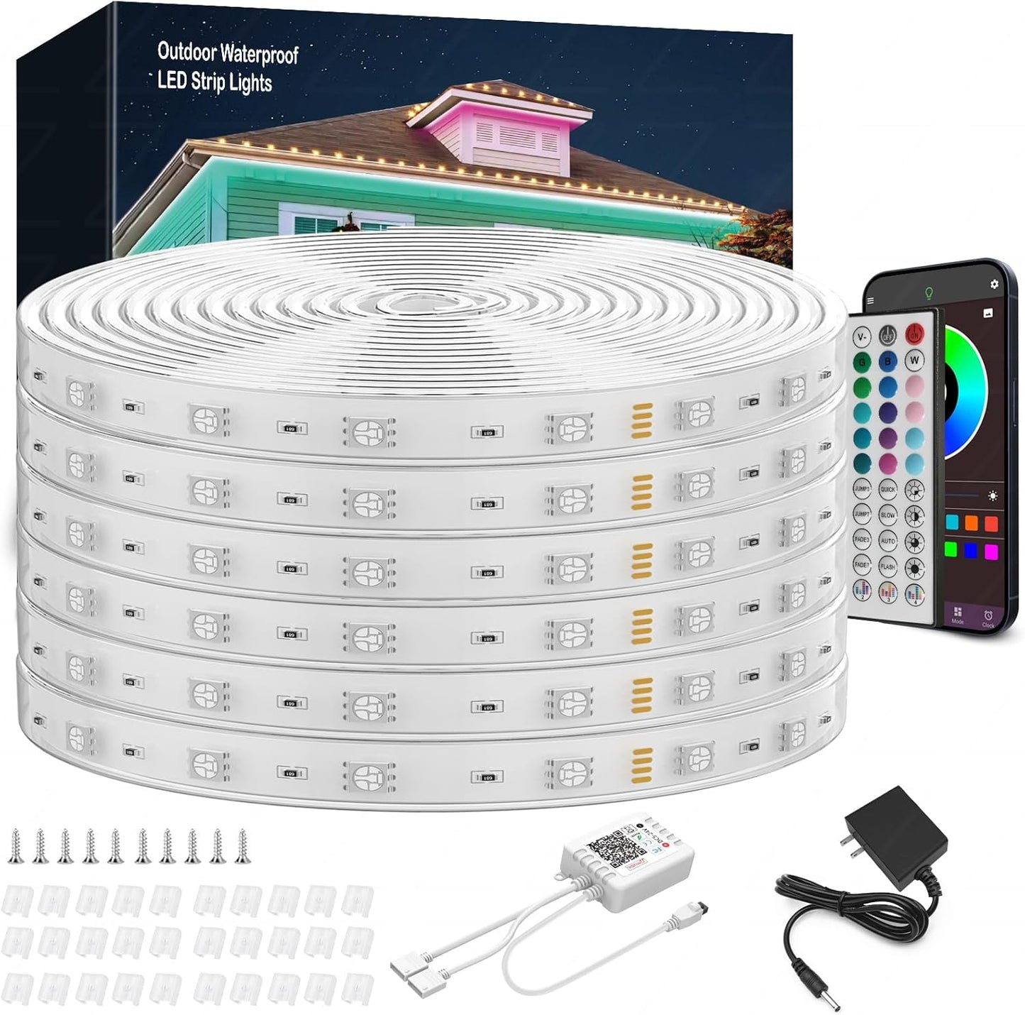 Tira de luces LED para exteriores, impermeable, 300ft, Ip68.