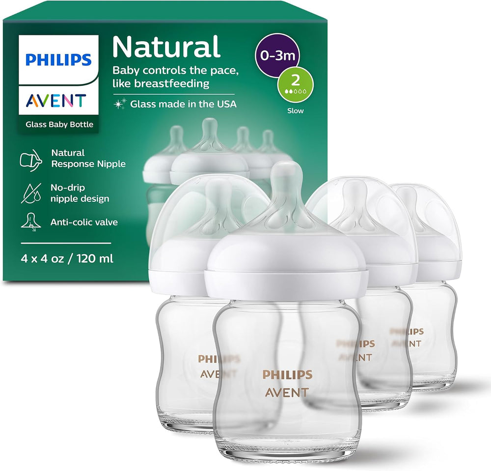 Biberón Vidrio Philips Avent Natural 4 Oz 4 Pzs 0-3M