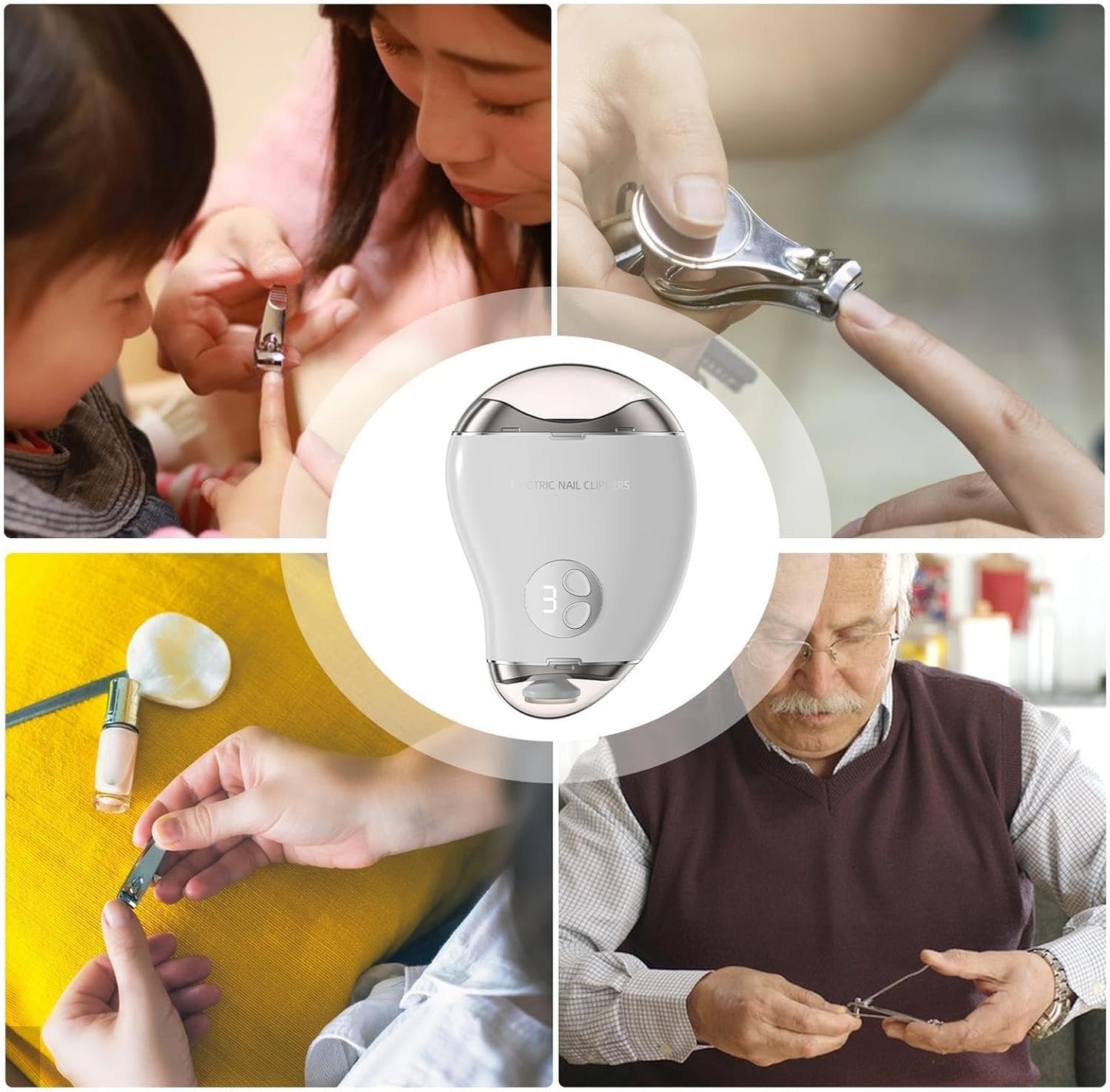 Cortador de uñas de doble cabeza, Electrico, Recargable.(USADO)