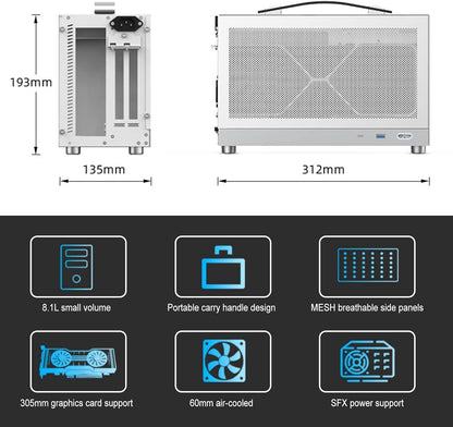 Gabinete pequeño para PC portátil, S300 - Mini-ITX PC