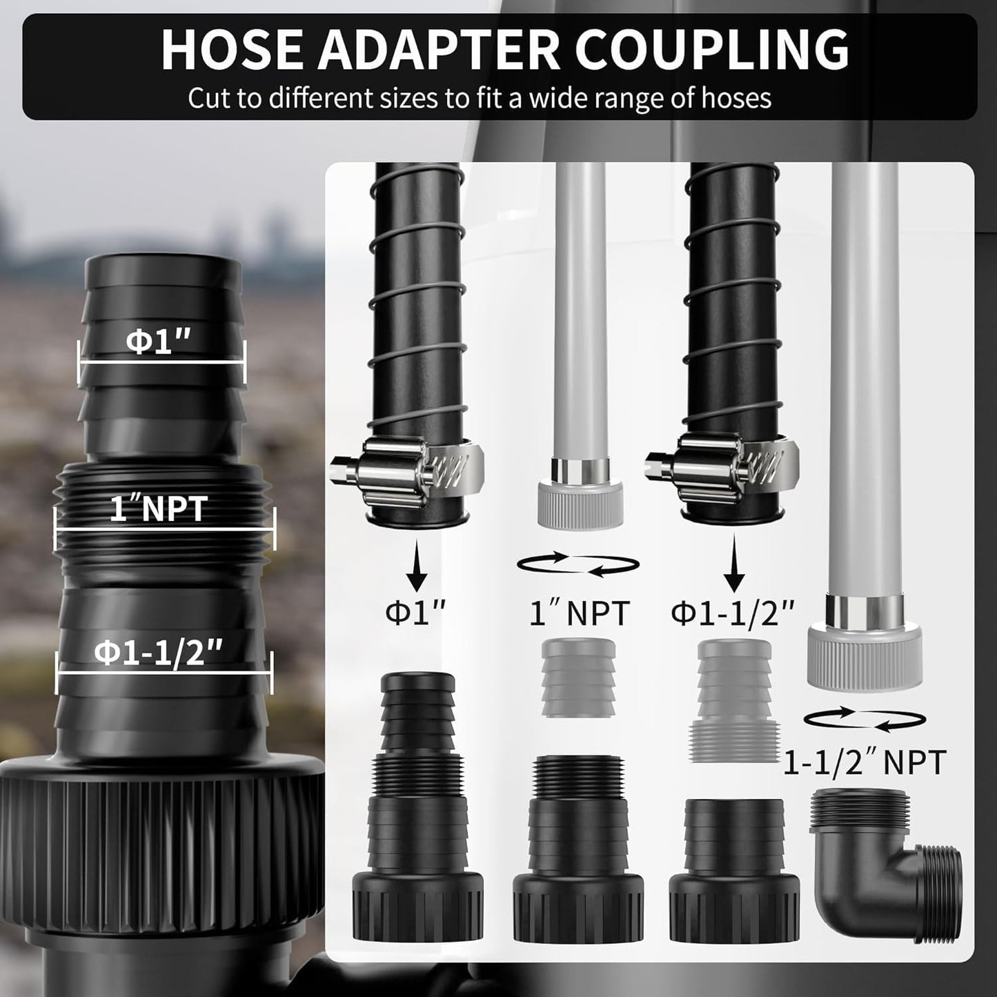 Bomba de sumidero de agua sumergible portátil LANCHEZ 3/4 HP.