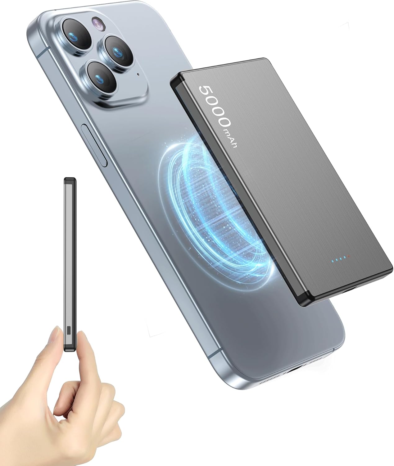 Cargador bateria portátil inalámbrico powerbank 5000 mAh