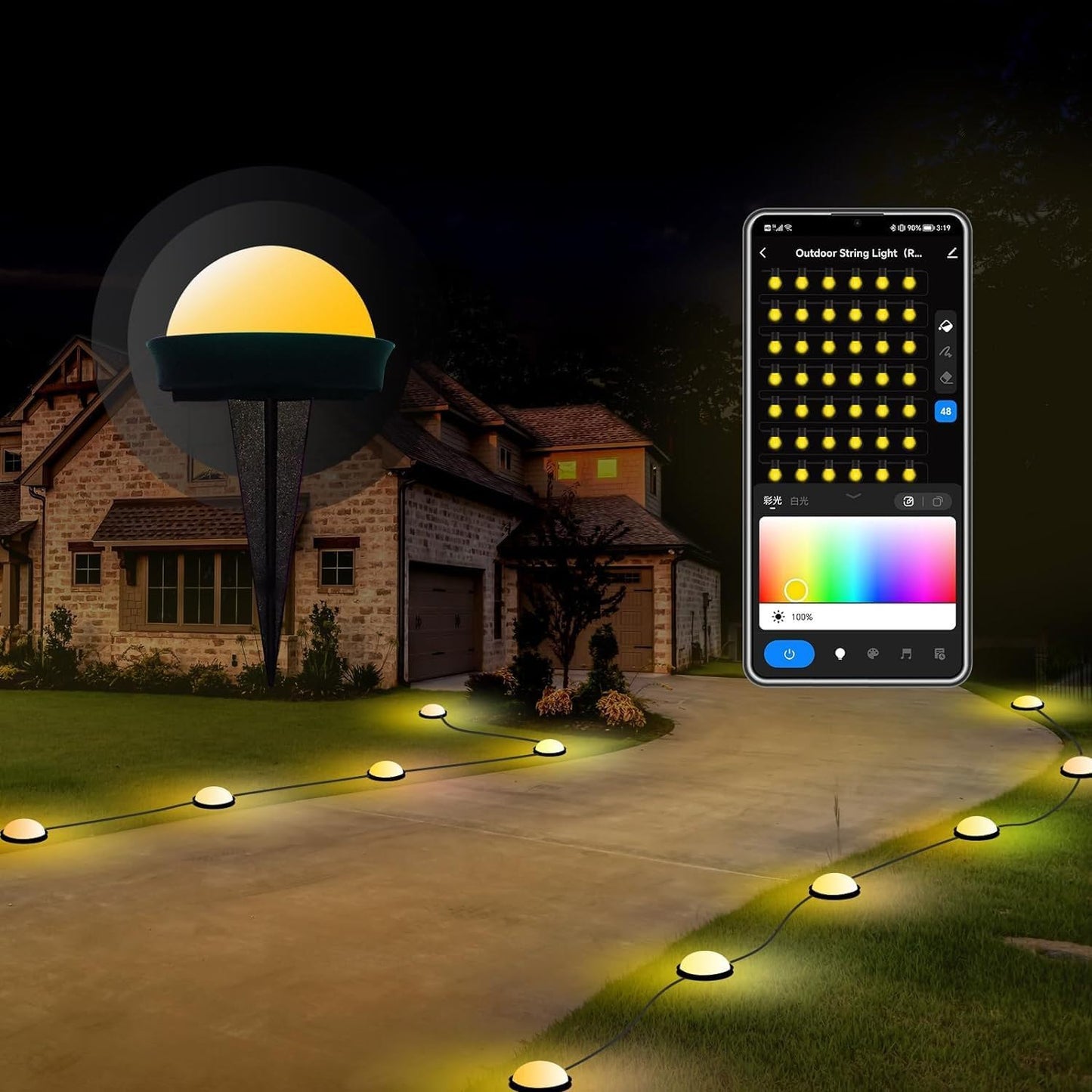 Luces inteligentes para jardin, Boleise, compatibles con Alexa.(USADO)