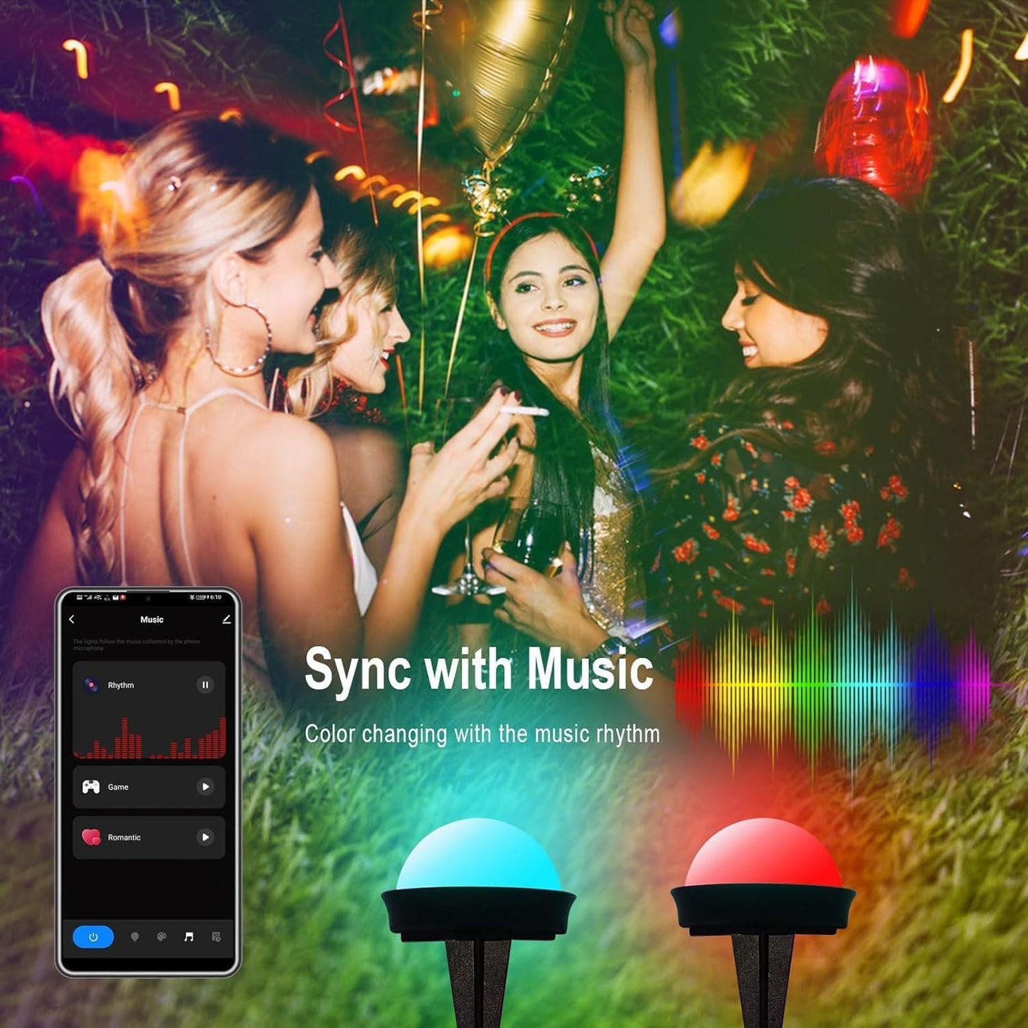 Luces inteligentes para jardin, Boleise, compatibles con Alexa.(USADO)