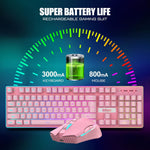 Combo de teclado, mouse inalámbricos p/juegos, Redthunder.