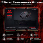 Mouse inalámbrico para juegos, Redragon M901P-KS, botones laterales