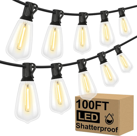 Guirnalda de luces LED para exteriores, Brightever, 100FT, imperm.