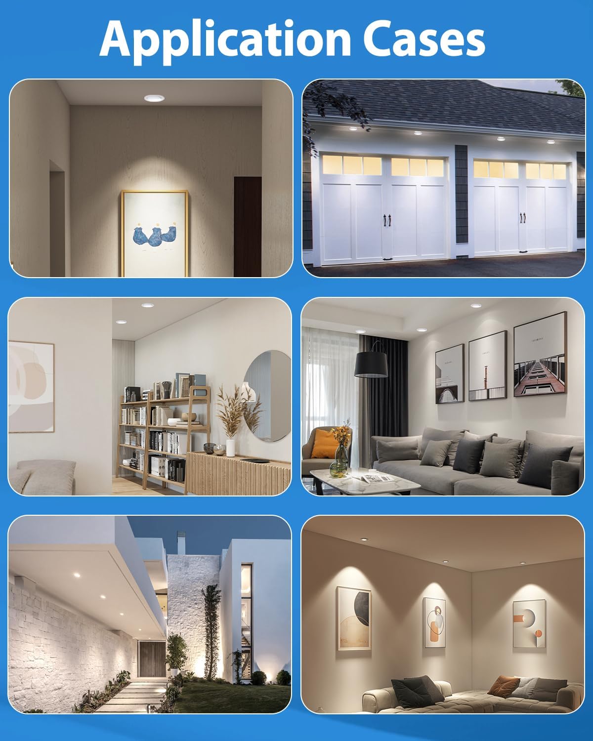 Foco empotrable de 15.24 cm – 12 W con cardán inclinado para techo, empotrado. POPANU