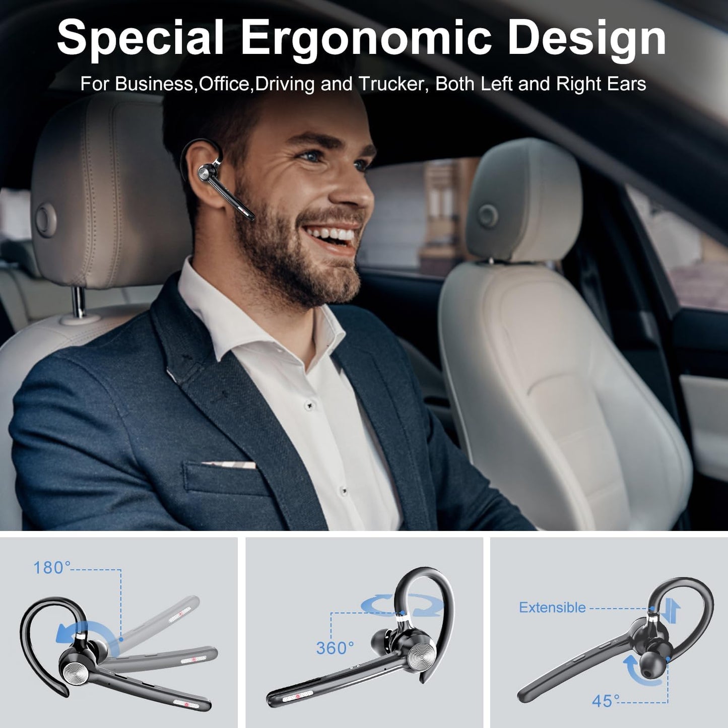 Auricular, inalámbrico, manos libres, cancelación de ruido (USADO).