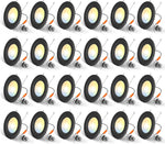 Luces empotrables Amico 24 Pack 5/6", 5CCT borde deflector negro.