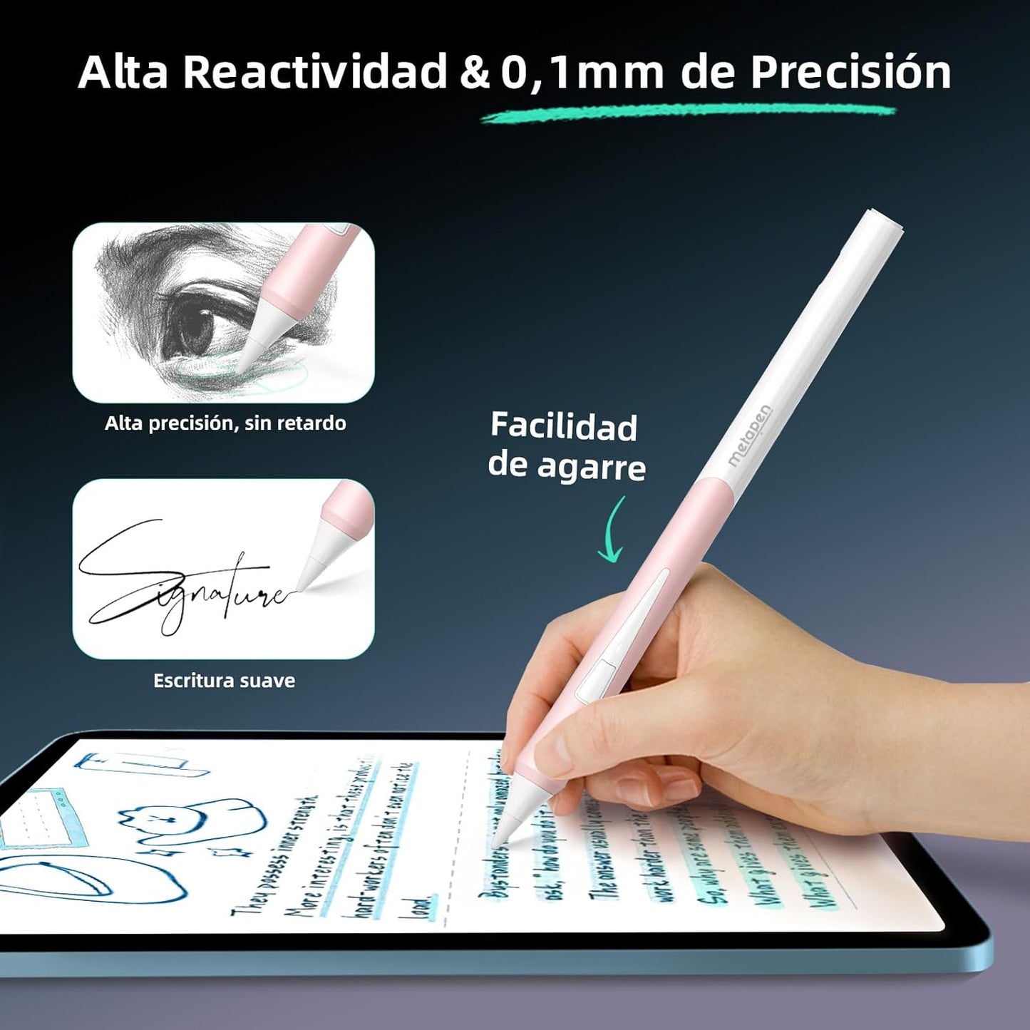 Metapen Pencil D1 para iPad 2018-2022 ergonómico