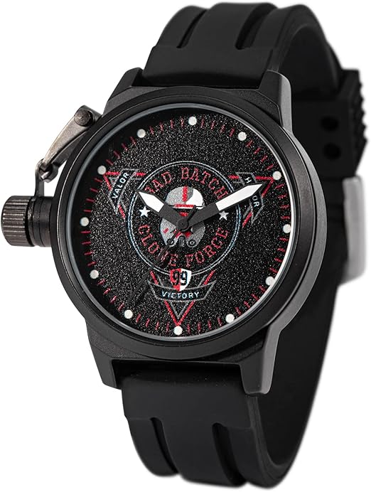 Reloj analógico, cuarzo, correa caucho, protector corona, Star Wars.