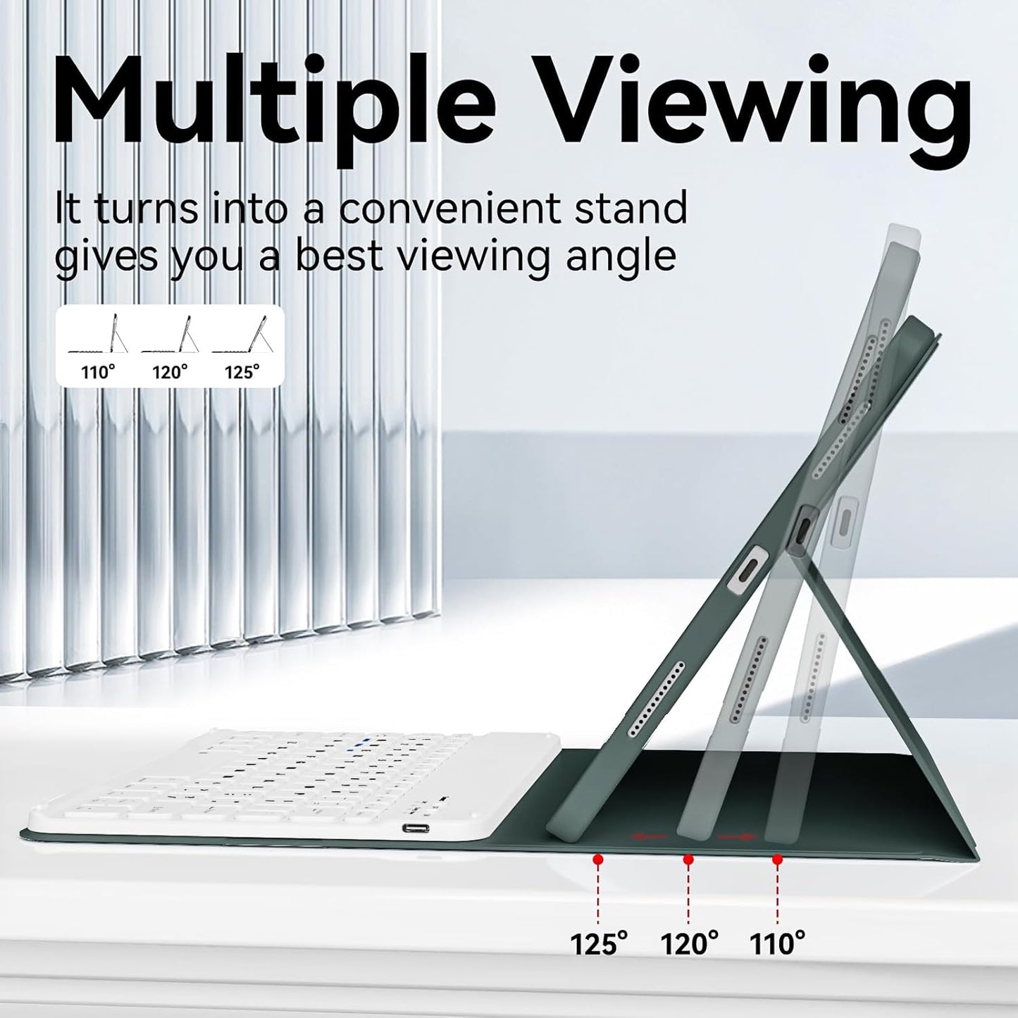 Funda con teclado para iPad Pro de 11", Bluetooth, Recargable.