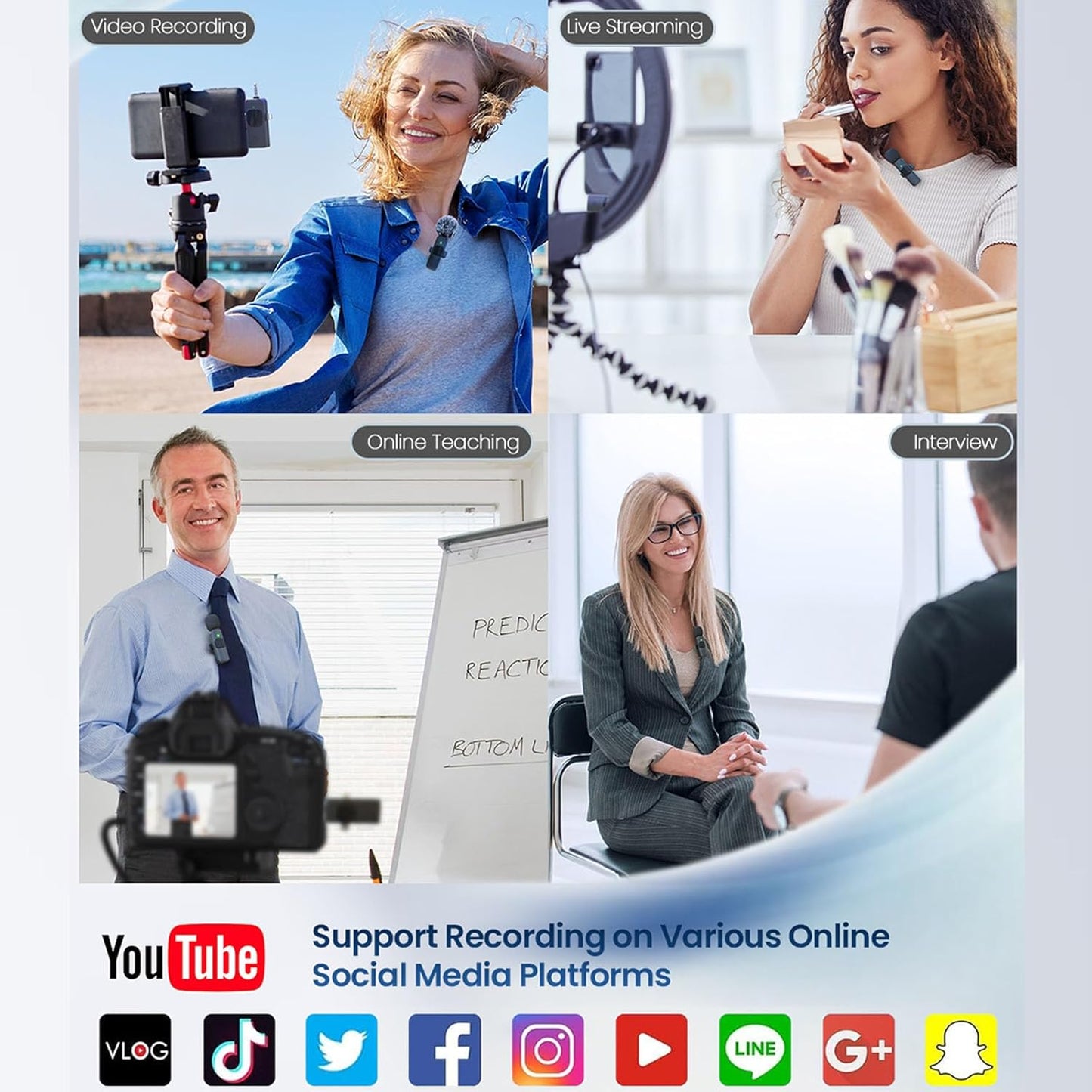 Mini micrófono inalámbrico EVXVE 4 en 1 (Usado)