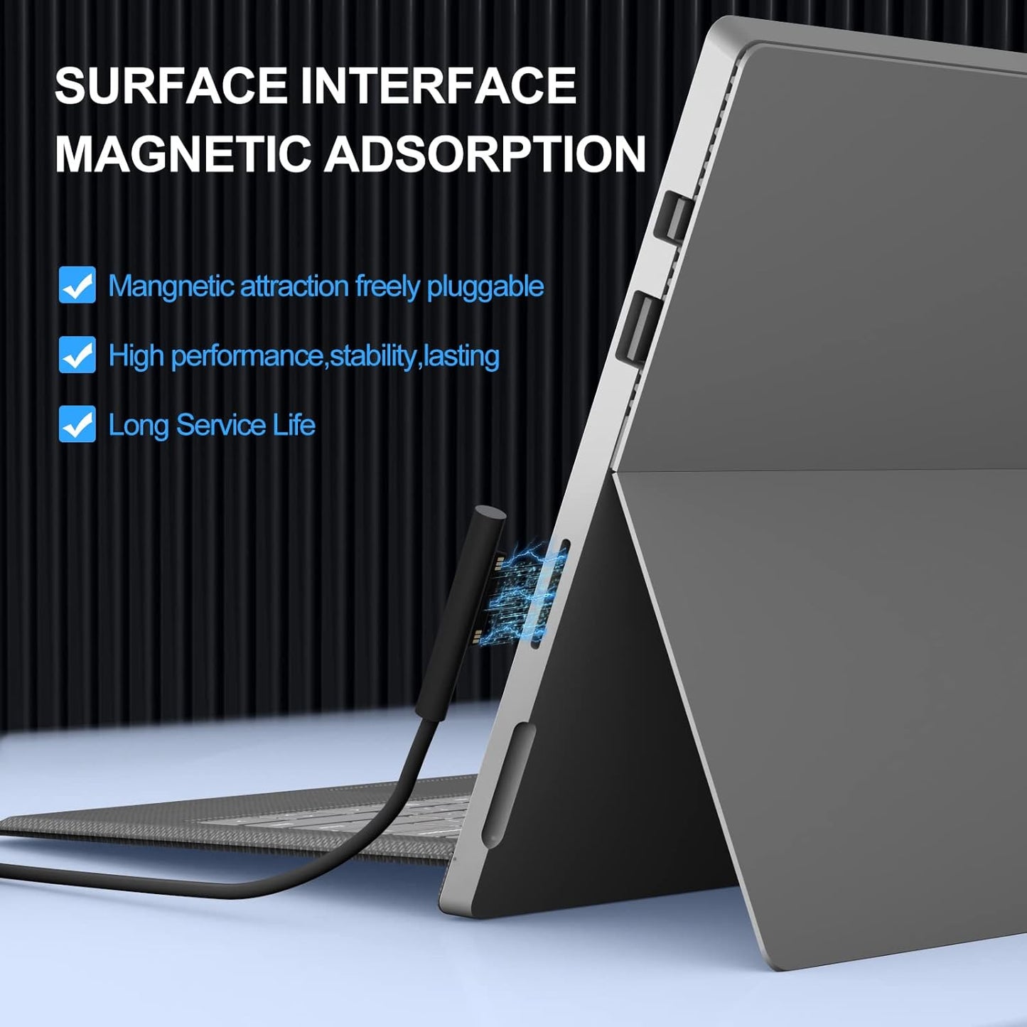 Cargador Surface Pro de 65 W, Surface Laptop Charger.