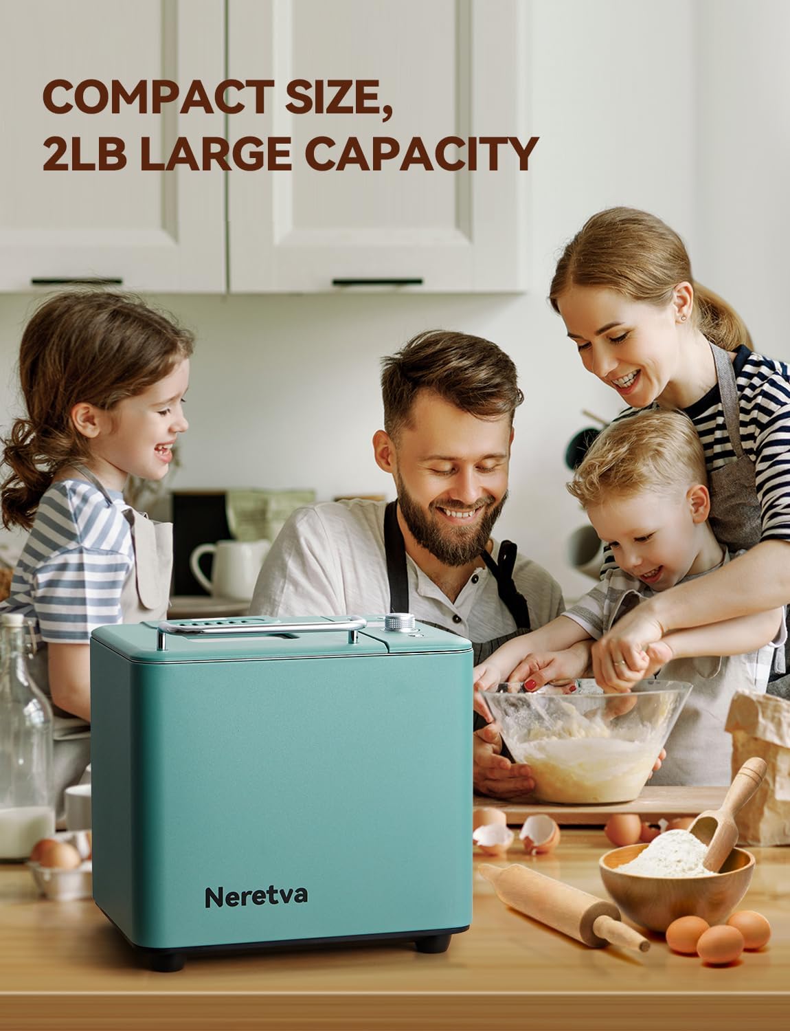 Maquina de pan, antiadherente, pequeña, 2lb, color de corteza (USADA).