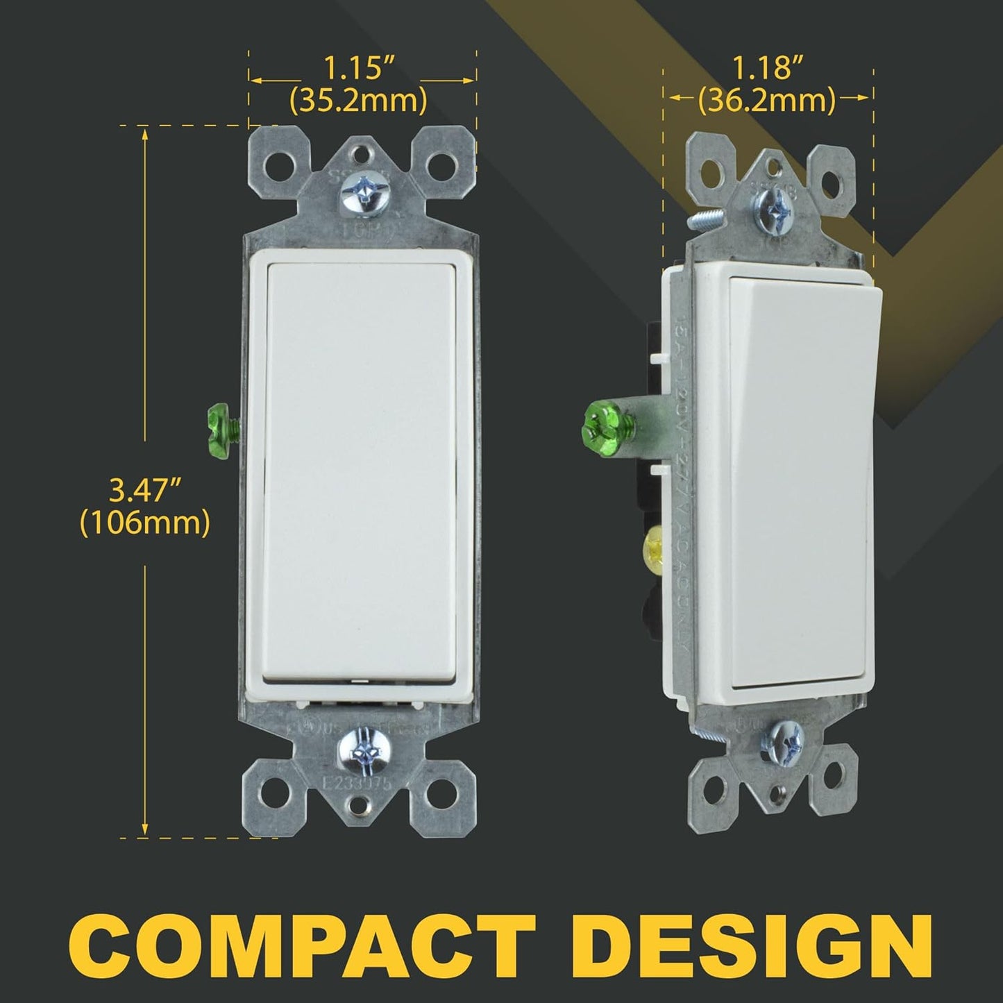 Interruptor de pared Faith [Paquete de 8] paleta decorativa 3 vías