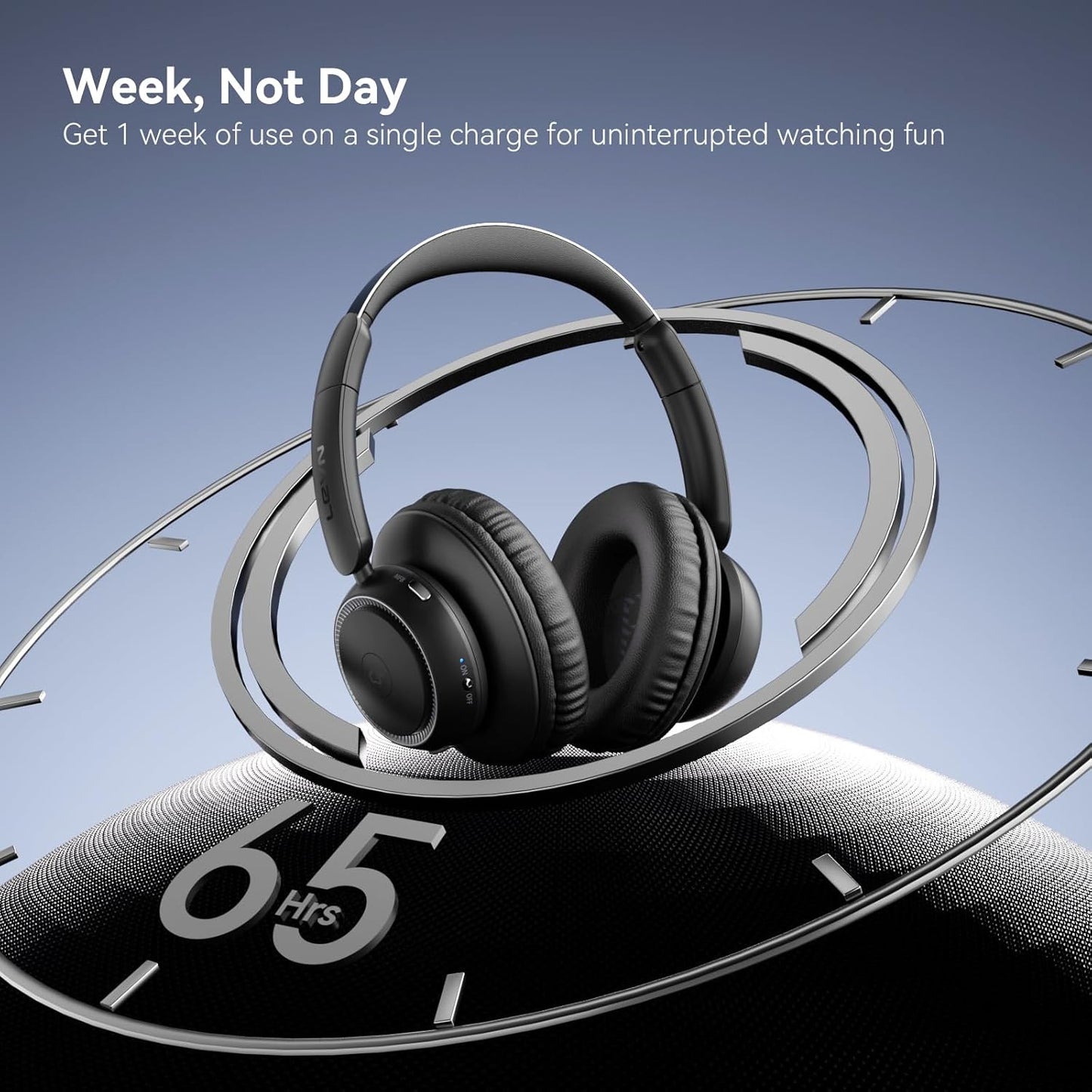 LEVN Auriculares de TV con base de carga LE-HS018