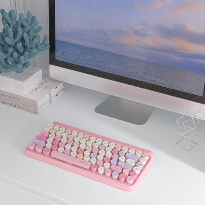 Teclado portátil Ubotie Bluetooth colorido inalámbrico