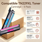 Cartuchos de tóner compatibles para Brother TN229X, 5 Pack
