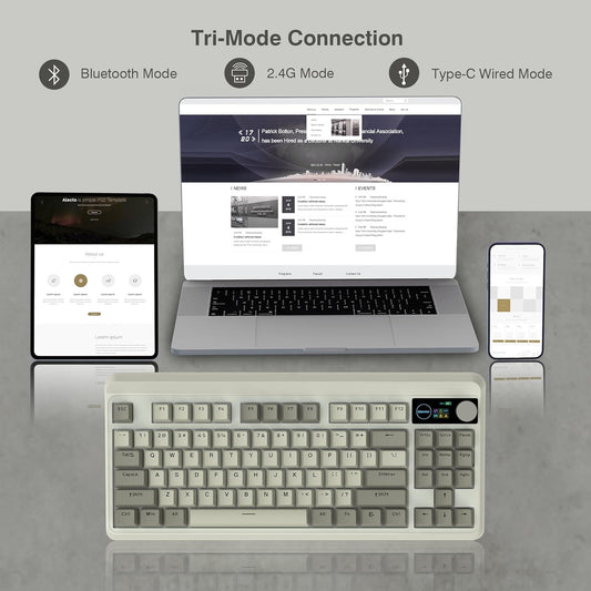 Womier Retro 75% Teclado para juegos con visualización OLED.