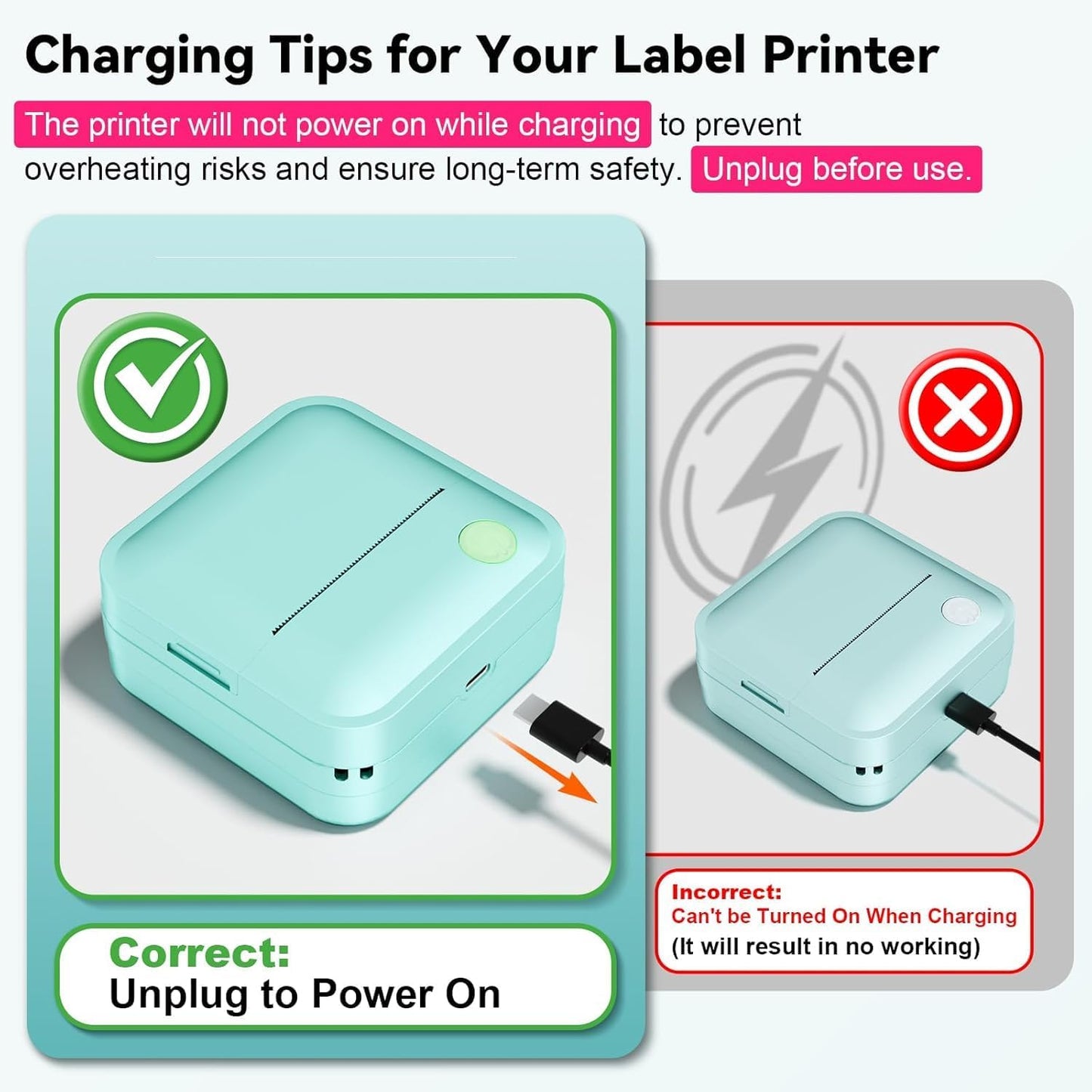 Mini impresora térmica portátil Bluetooth, etiquetadora de bolsillo.