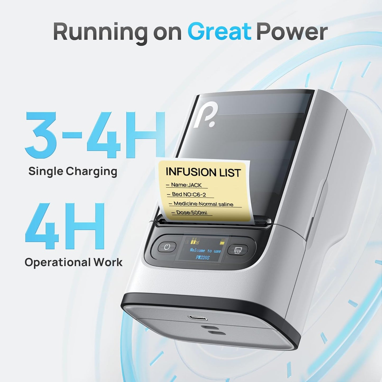 POLONO Máquina etiquetadora PM220S, IMPRESORA TERMICA.