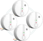 Juego De Detectores De Humo Interconectados, 4pcs, Bat. Remp