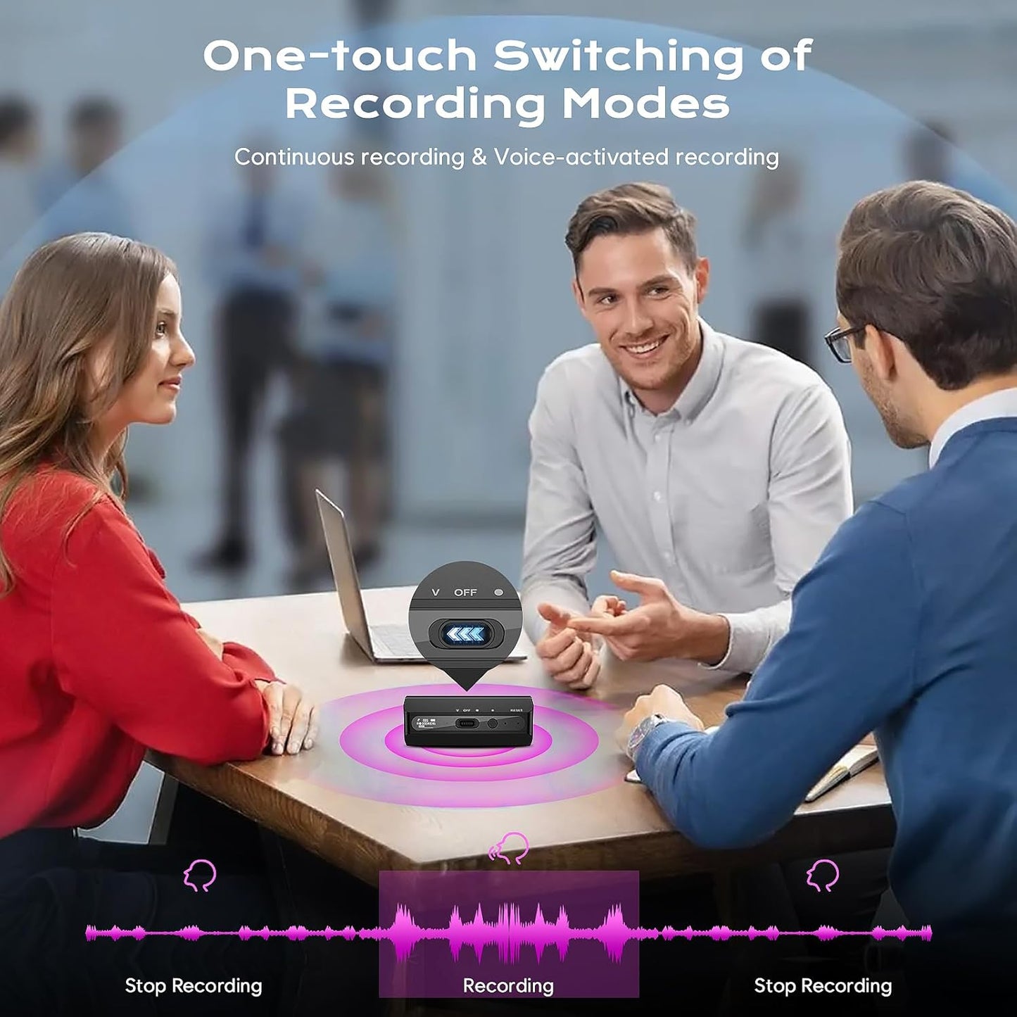 Grabadora de voz digital, con triple reducción de ruido, 9800Hrs.