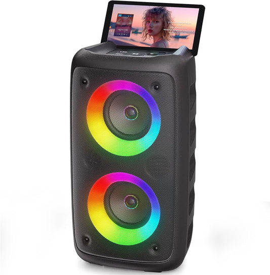 Karaoke - Altavoz Bluetooth con 2 micrófonos para Adultos y niños.