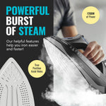 Plancha de vapor Pursteam 1700W Max, para ropa, antiadherente autolimpiante.