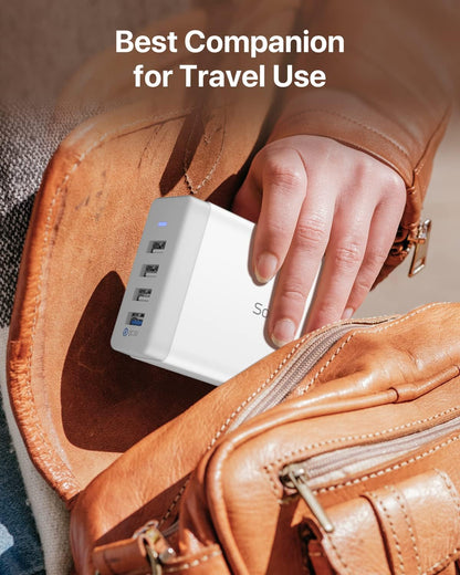 Estación de carga USB de 40 W, USB de 4 puertos con un puerto QC 3.0 SooPii