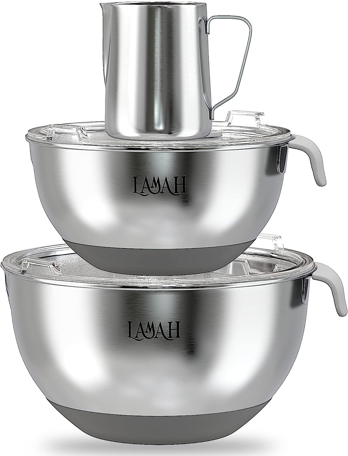 Juego de tazones acero inoxidable para mezclar con tapas  Lamah