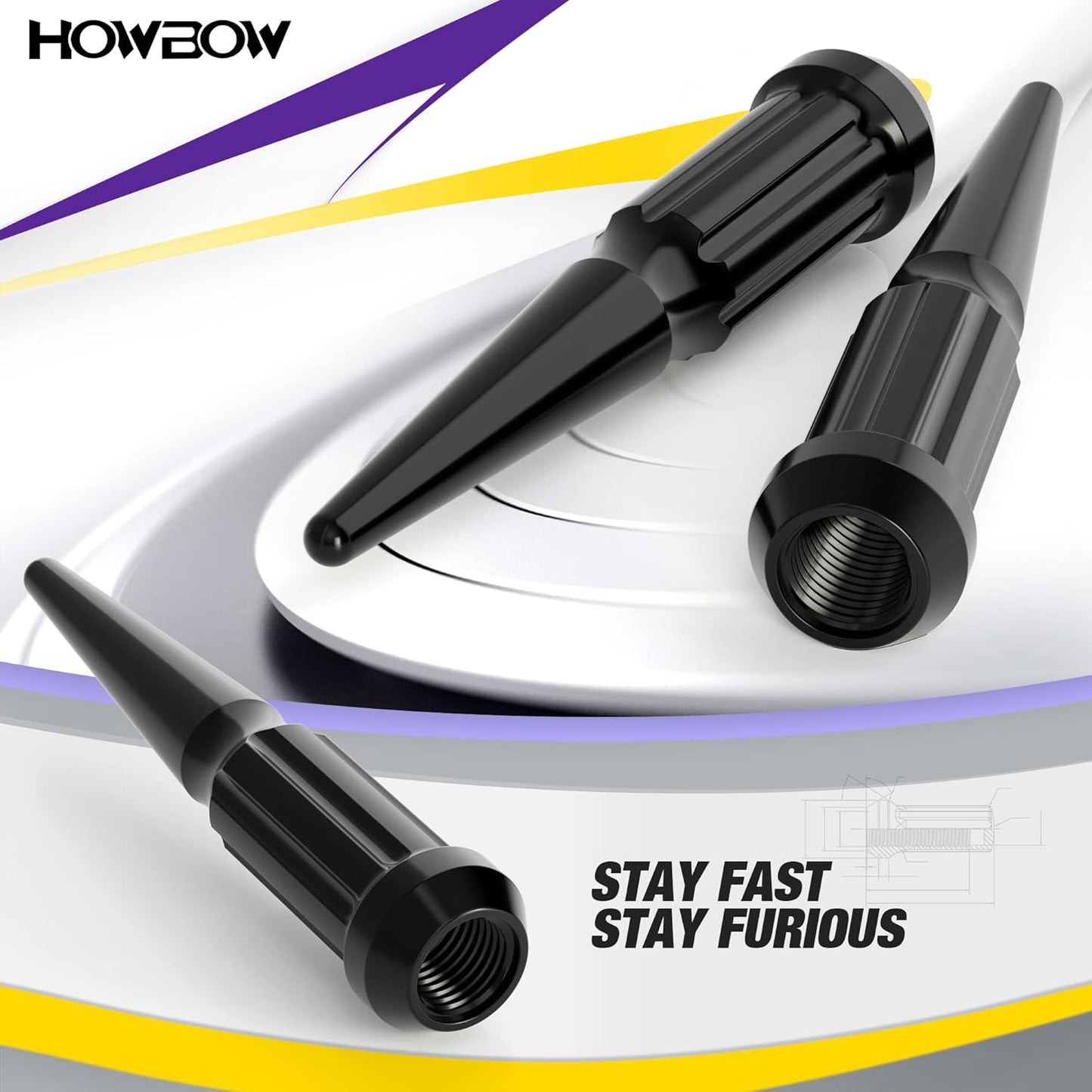 Juego de 24 tuercas de llanta, M14x1.5 con llave, metal sólido.