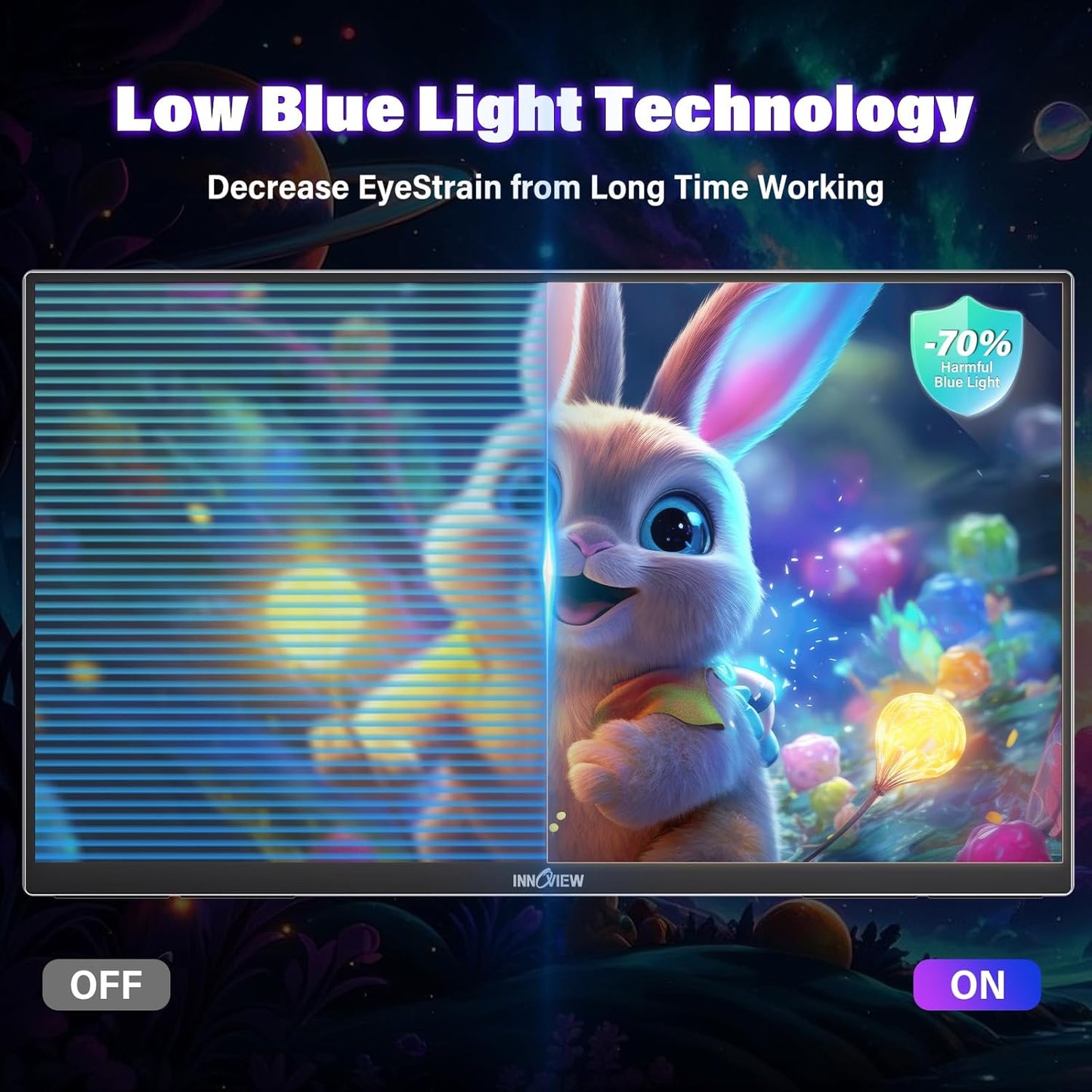 InnoView Monitor portátil de 23.8", de juegos, con soporte.