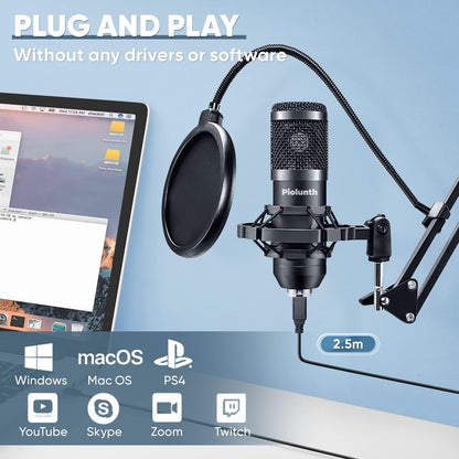 Micrófono condensador USB Piolunth Plug & Play