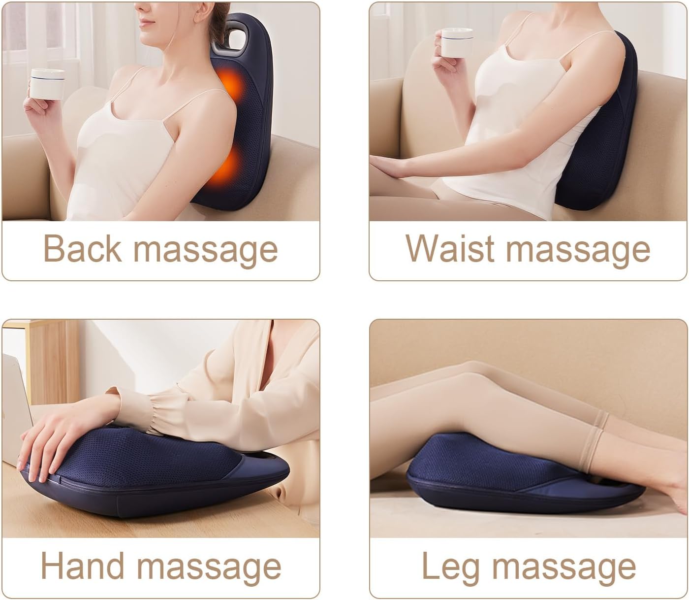 Masajeador de espalda de mano con mango ergonómico, superficie texturizada.