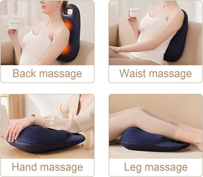 Masajeador de espalda de mano con mango ergonómico, superficie texturizada.