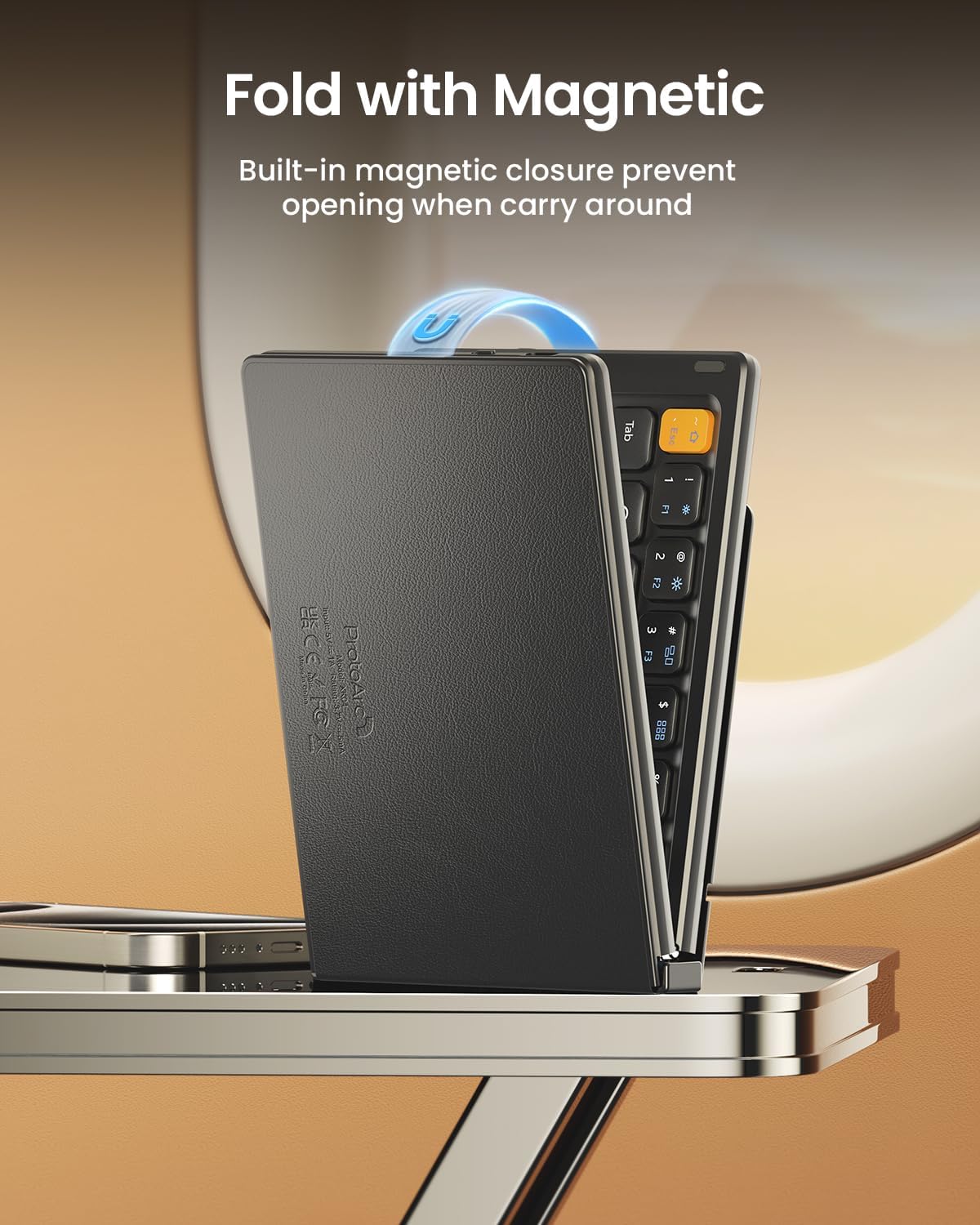 ProtoArc - Teclado compacto plegable XK04 inalámbrico