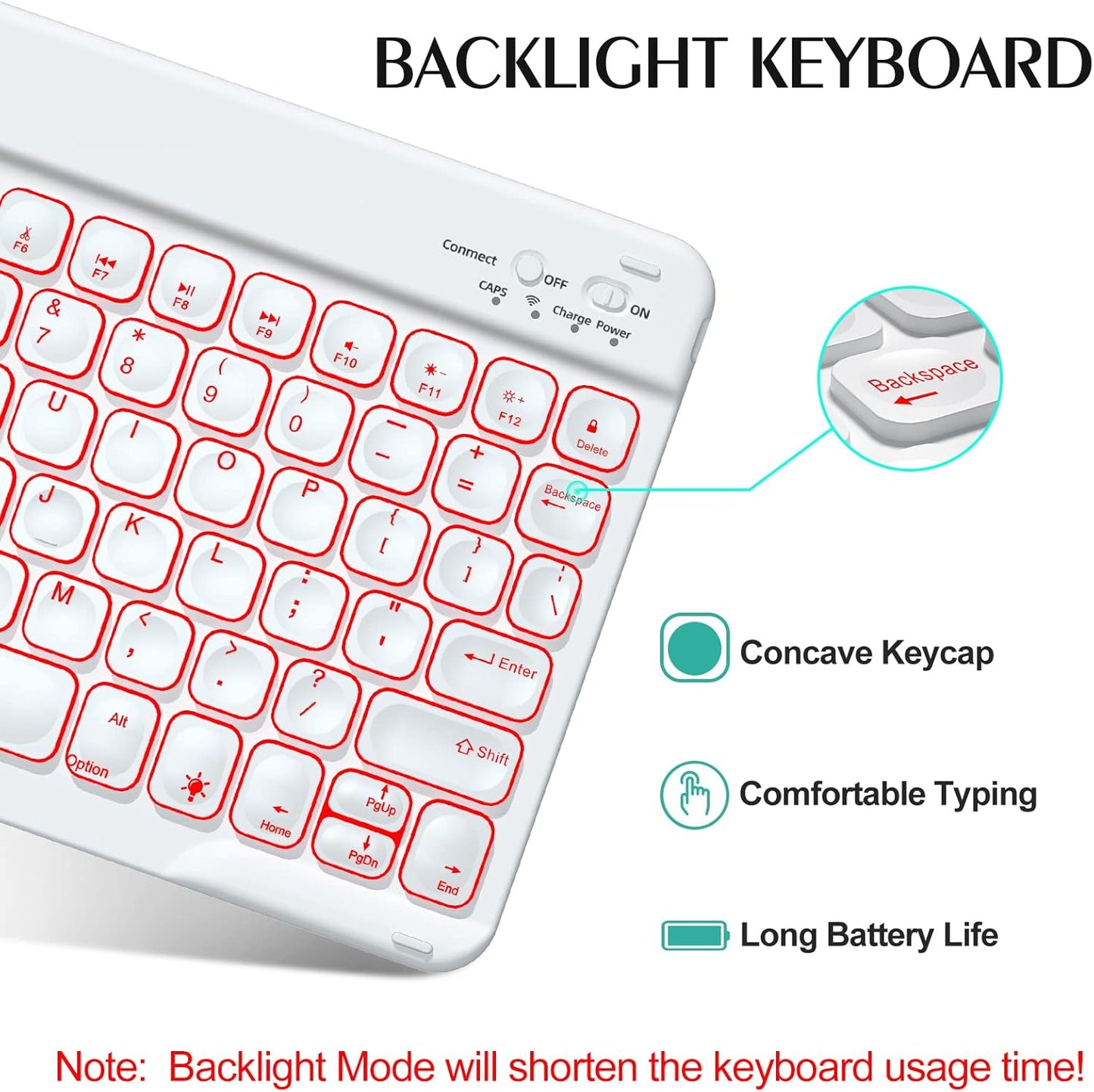 Funda de teclado para iPad de 11", teclado inalámbrico, retroiluminado.