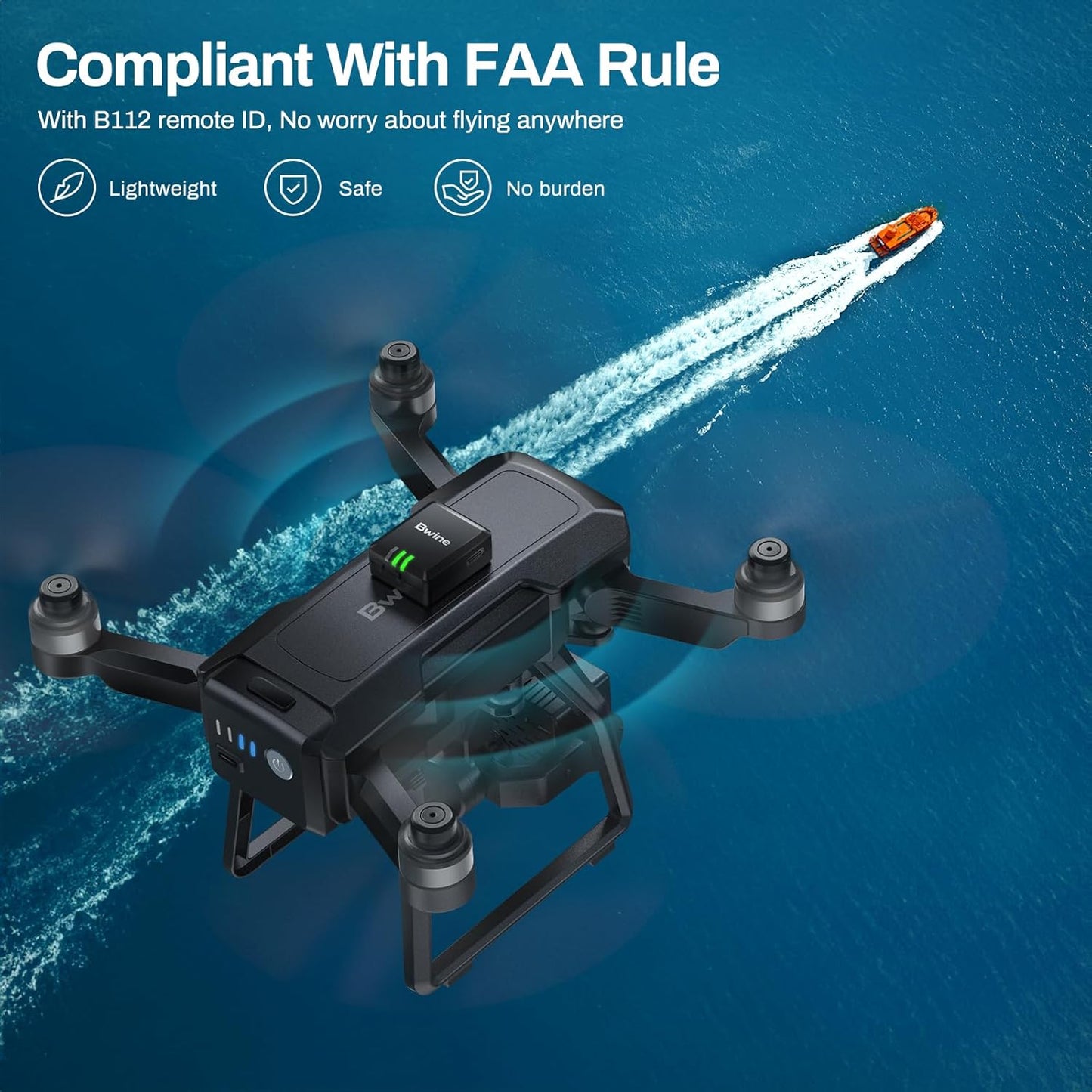 Bwine B112S Módulo de identificación remoto para drones FAA regulación.