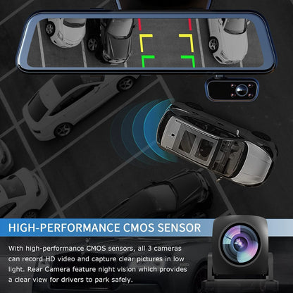 Retrovisor Dash Cam 2K 12 Pulgada PRUVEEO J30-64