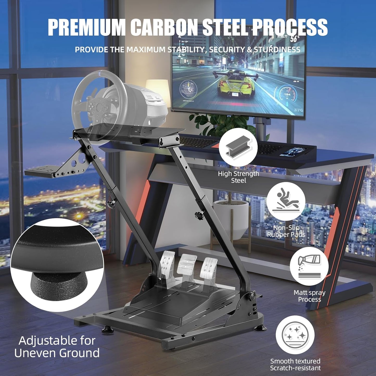 Soporte para volante de carreras Grefinity, simulador de carreras Logitech.