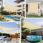Sombra toldo de vela con bloqueo de rayos UV, 12' x 16', permeable.